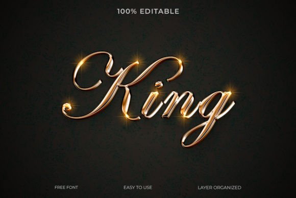 Download King PSD 3d Gold Text Style Effect - Text style effect Collection