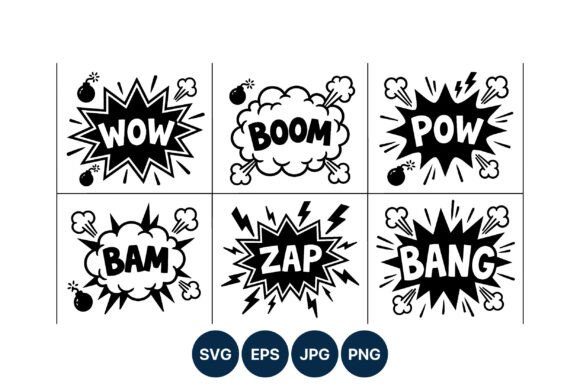 Download Comic Text Explosion Vector Art Set - Explosion Collection