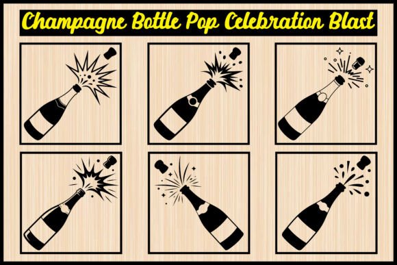 Download Bottle Pop Explosion Silhouette Bundle - Explosion Collection